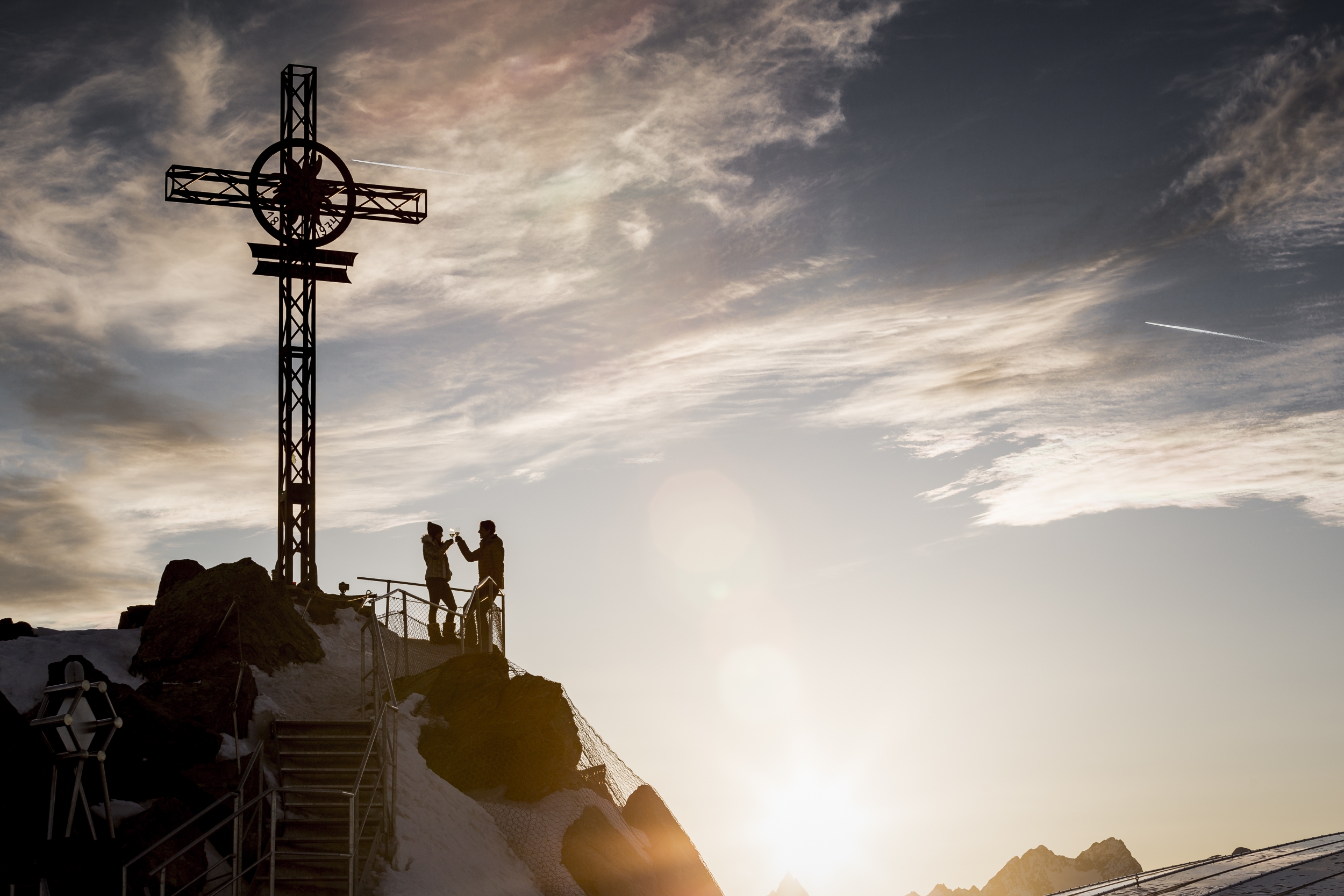 Abendstimmung am Gaislachkogl in Sölden im Winter Abendstimmung am Gaislachkogl in Sölden im Winter
